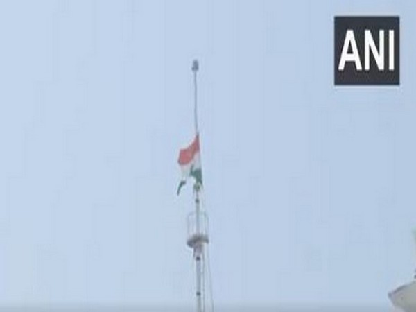 National Flag at half-mast at Tamil Nadu Secretariat in Chennai, Tamil Nadu (Photo/ ANI)
