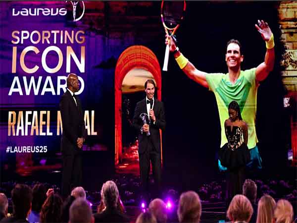 Former Tennis player Rafael Nadal after winning the award (Photo: Laureus Sports)