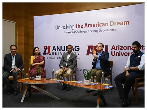 Dignitaries from Cintana Education, Anurag University, Arizona State University during the media gathering