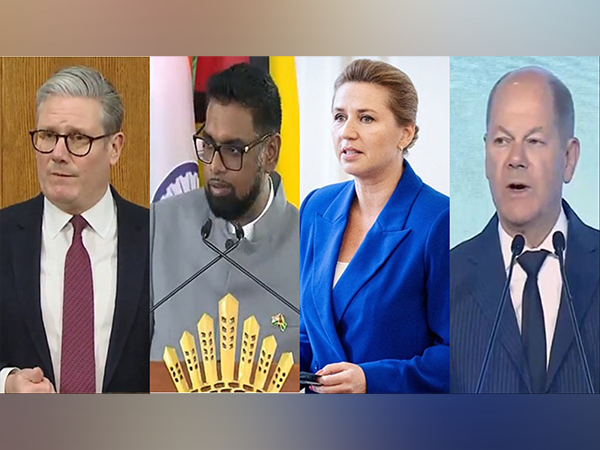 UK PM Keir Starmer, Guyana President Irfaan Ali, Denmark PM Mette Frederiksen, German Chancellor Olaf Scholz (Image Credit: X/@(Photo/@Keir_Starmer/Reuters/ANI)