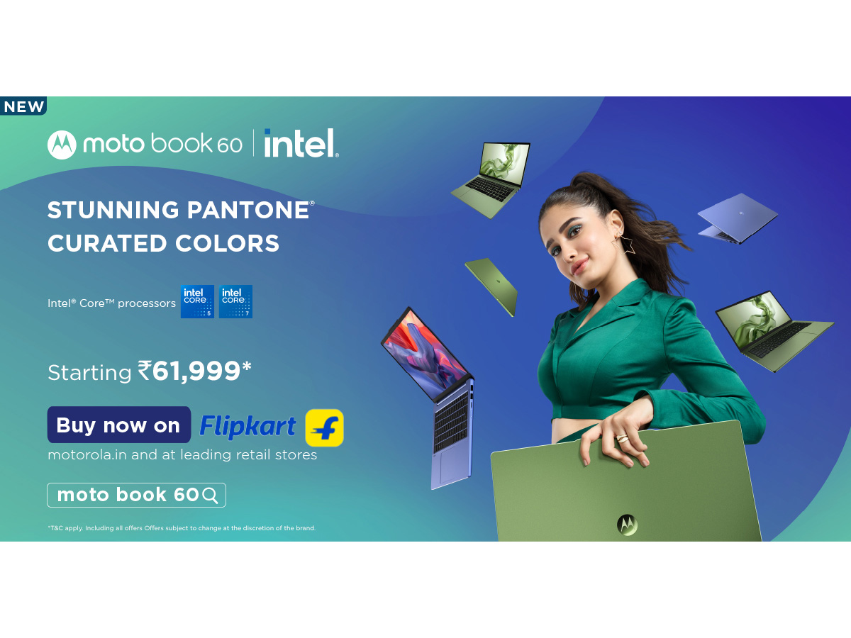 moto book 60 goes on sale today starting at just at just Rs, 61,999*