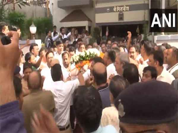 Visuals of mortal remains of DInesh Miraniya being carried to his residence in Raipur, Chhattisgarh (Photo/ANI)