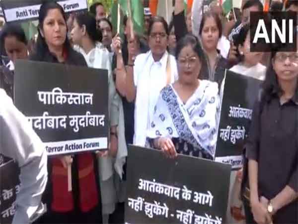 Visuals from the protest near Pakistan High Commission, Delhi (Photo/ANI) 