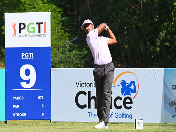 Trishul Chinnappa in action during round 2 of PGTI Players Championship (Image: PGTI)