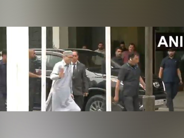 Jammu and Kashmir Chief Minister Omar Abdullah arrive at Sheri-Kashmir International Conference Centre in Srinagar for the all-party meeting. (Photo/ANI)