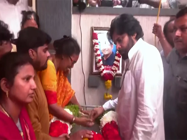 Pawan Kalyan pays tribute to Pahalgam terror attack victim Madhusudan Rao (Photo: Jan Sena Party)