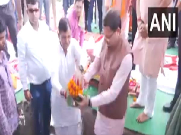 Uttarakhand CM Dhami lays foundation stone of Rafting base station and multi-storey car parking in Rishikesh (Photo/ANI) 