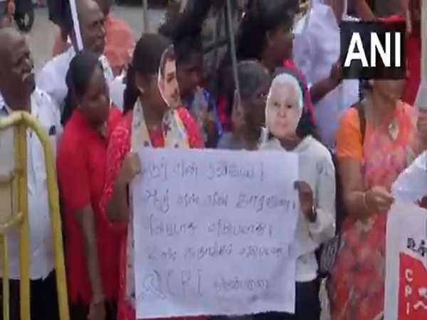 CPI's protest in Chennai (Photo/ANI)