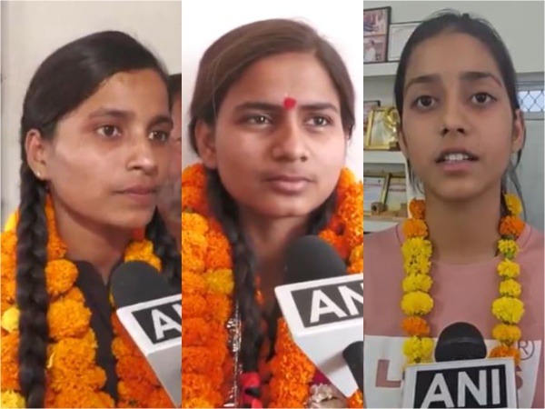 UP Board Class 12 toppers (Photo/ANI)