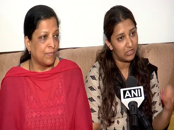 Wife of deceased Santosh Jagdale, Pragati Jagdale and daughter Asawari Jagdale 
