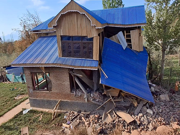 Visuals of demolished house in Shopia. (Photo/ANI)