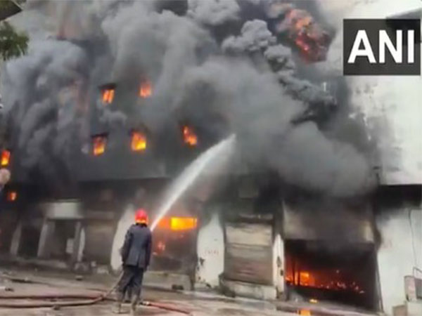 Visuals of the fire at Bhiwandi, Maharashtra (Photo/ANI)