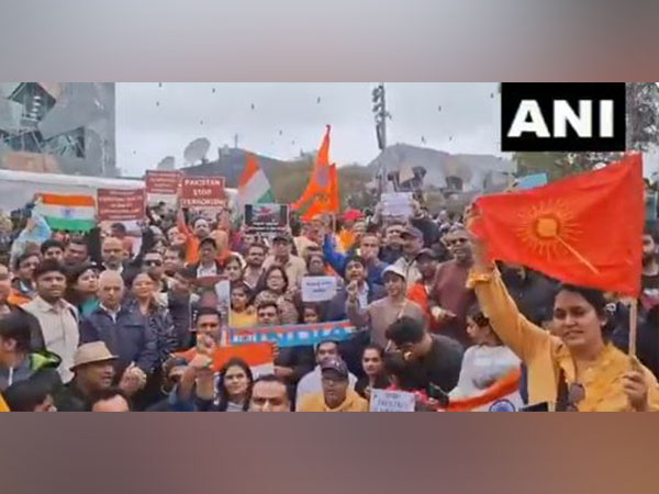 Indian community in Melbourne protest against Pakistan-backed terrorism (Photo/ANI)