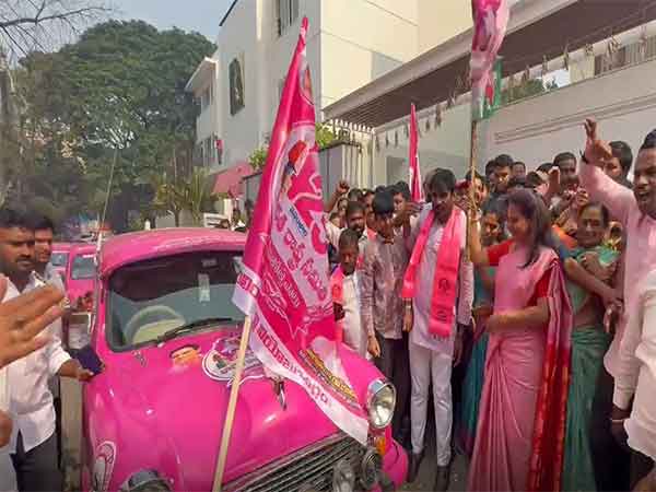 BRS MLC K Kavitha flags off car rally (Photo/ANI)