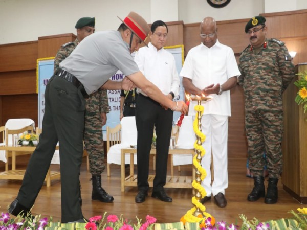 28 Assam Rifles conferred with Unit Citation by Tripura Governor (Photo/ANI)