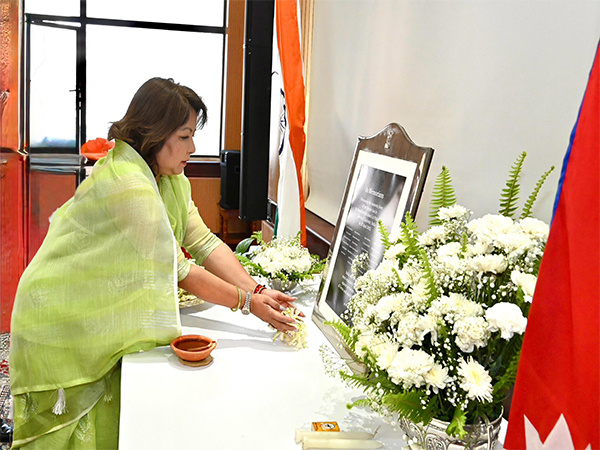 Nepal’s Foreign Minister Arzu Rana Deuba at the condolence meeting (Image: X@Arzuranadeuba)