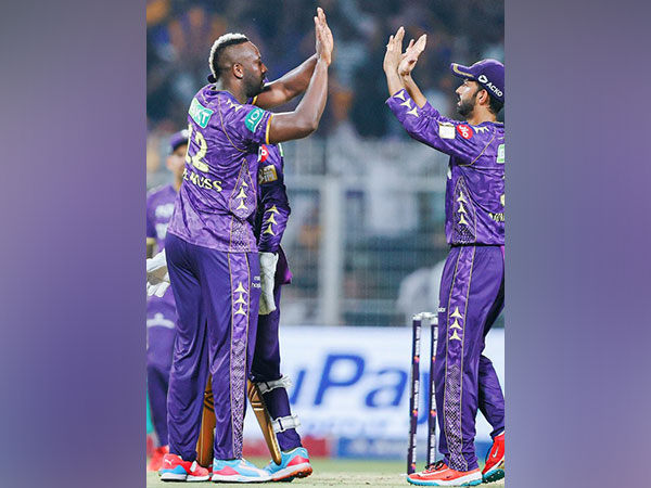 Andre Russell and Ajinkya Rahane celebrating (Photo: @KKRiders/X) 