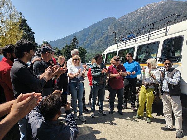 A group of tourists at the Pahalgam days after the terror attack (Photo/ANI)
