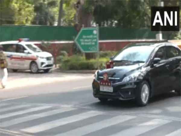 CDS General Anil Chauhan arrives at Defence Minister Rajnath Singh's residence. (Photo/ANI)
