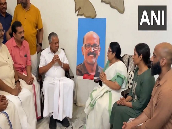 Kerala CM Pinarayi Vijayan visits Pahalgam terror victim N Ramachandran's residence (Photo/ANI)