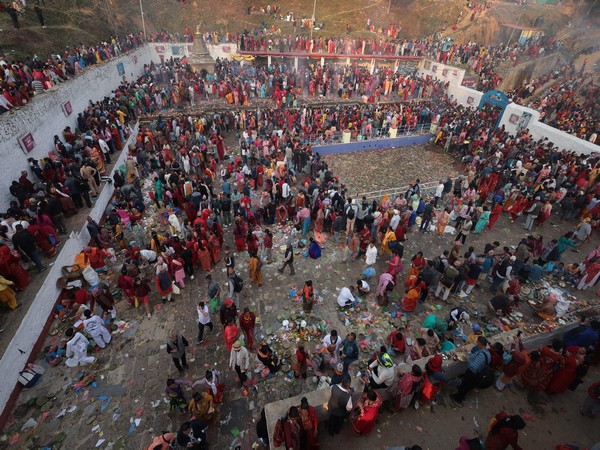 Devotees at Mata Tirtha temple (Image/ANI)