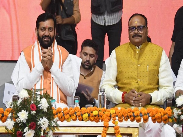 Haryana CM Nayab Saini and UP Deputy CM Brajesh Pathak (Photo/X@brajeshpathakup)