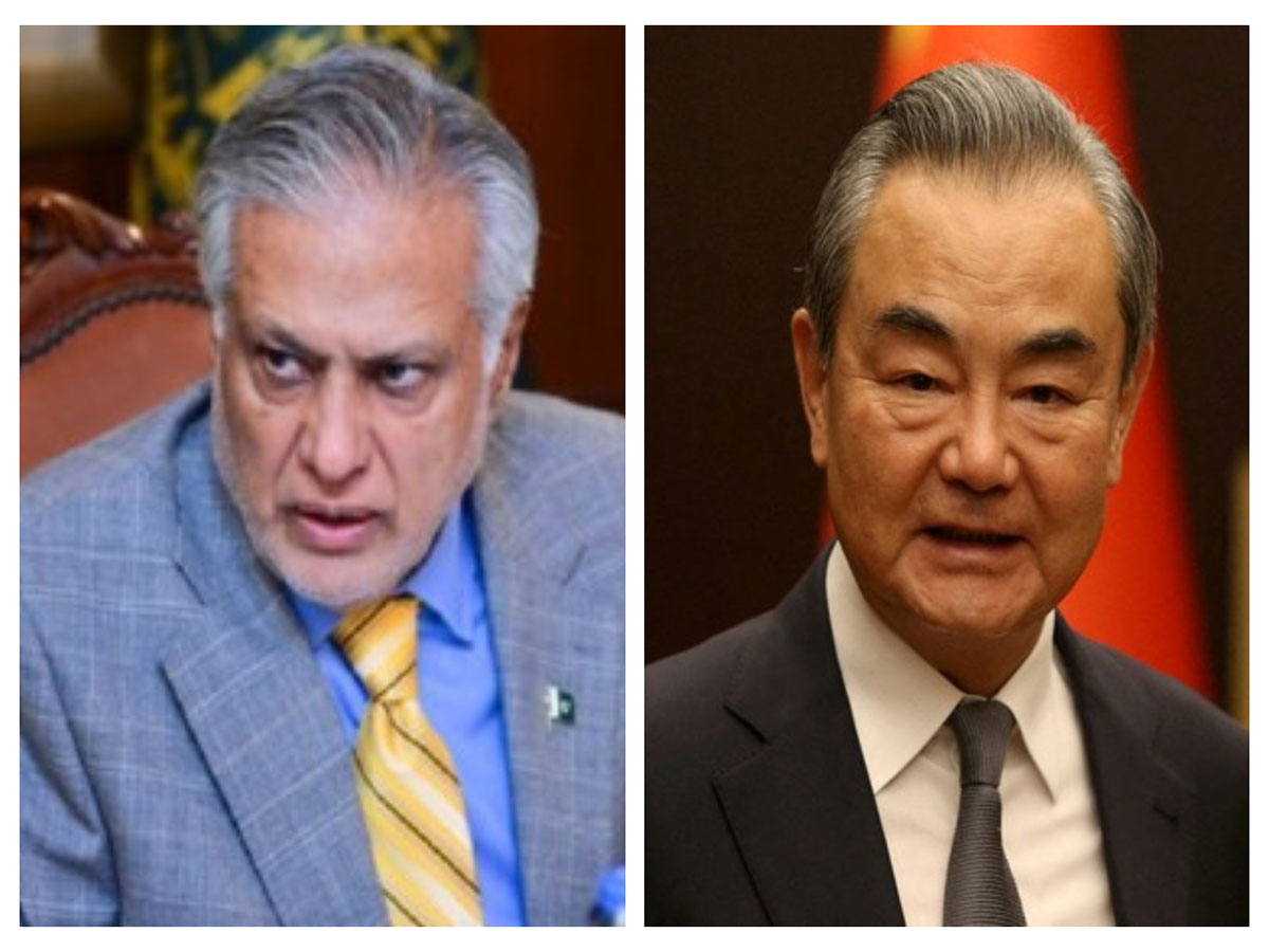 Pakistan’s Foreign Minister Ishaq Dar and Chinese Foreign Minister Wang Yi (Photo/@DPM_PK/Reuters)