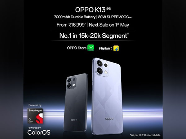OPPO K13 Sold Out on Day One, Emerges as Highest Selling Smartphone in the Segment; Next Sale on 1st May 2025
