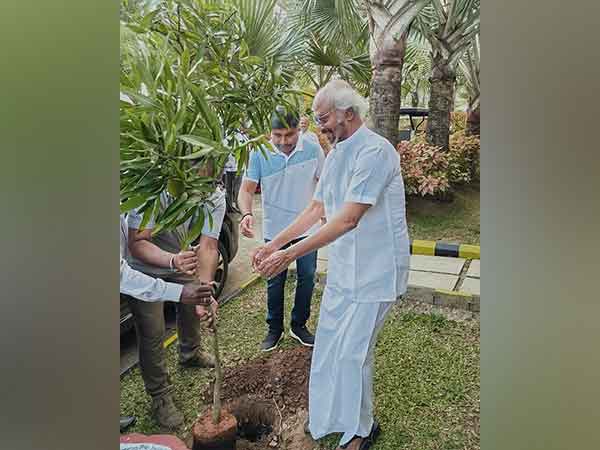 Superstar Rajinikanth planted a sapling at POPPYS Tuskers Hill Resort - Anaikatti, in the presence of S. K. Hari Arumugam, Managing Director of Poppys Hotels