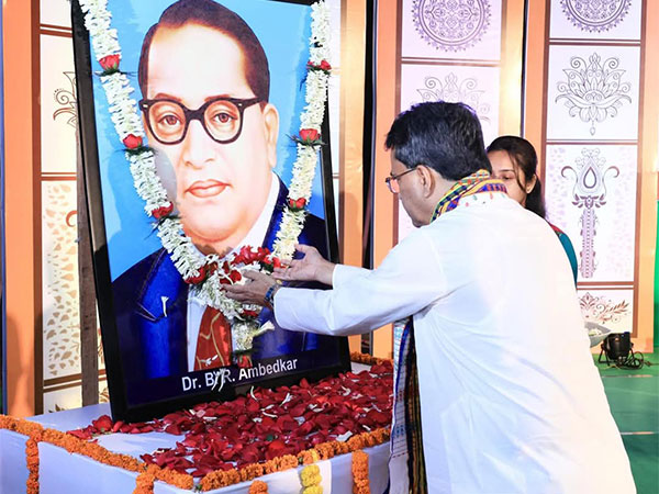 Tripura CM Manik Saha pays tribute to Dr BR Ambedkar (Photo: Tripura CMO)