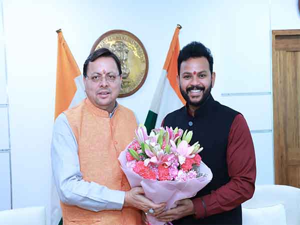 Uttarakhand CM Pushkar Singh Dhami meets Union Minister Ram Mohan Naidu (Photo: Uttarakhand CMO)