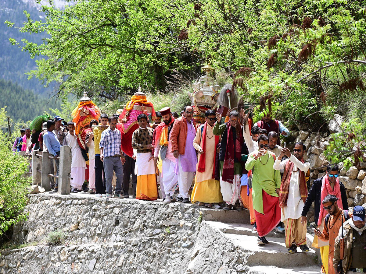 Goddess Ganga's palanquin leaves her winter abode for Gangotri (Photo/ANI)
