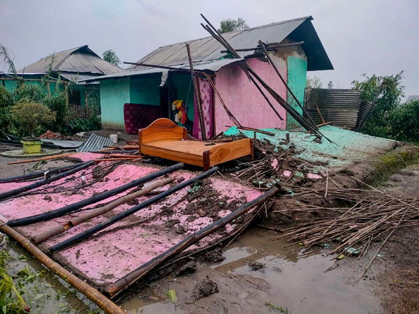 A damage house during a hailstorm in Manipur in 2024 (Photo/ANI)