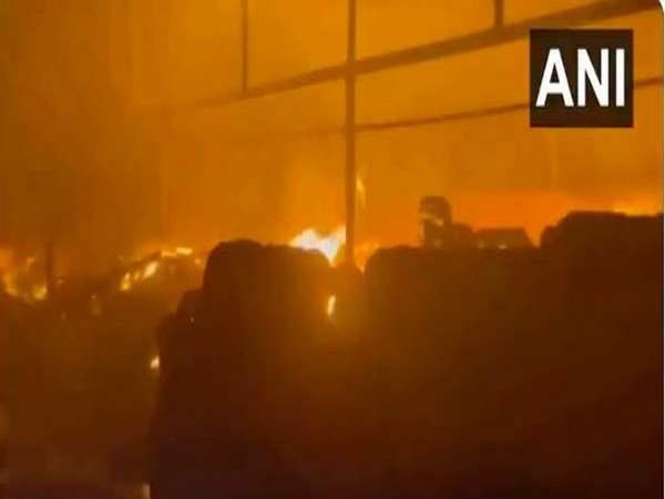 Fire breaks out at factory in Palra Industrial area in Ajmer (Photo/ANI)