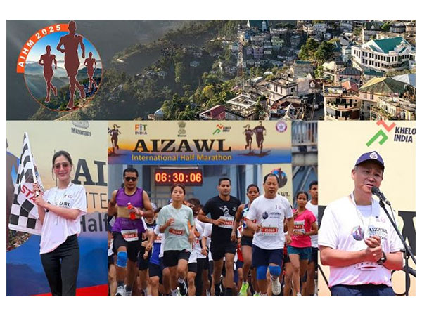 Bollywood Actor Sara Khan and Sports Minister of Mizoram Pu. Lalnghinglova Hmar flagging off AIHM