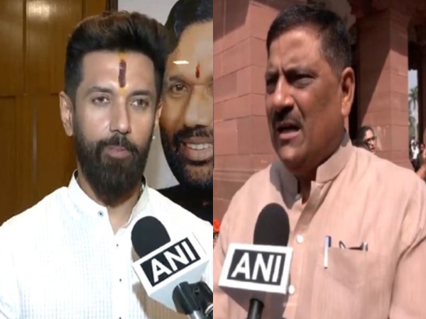Union Minister Chirag Paswan and JD(U) Working President Sanjay Kumar Jha (Photo/ANI)