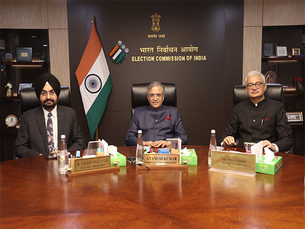 Chief Election Commissioner Gyanesh Kumar, Election Commissioners Sukhbir Singh Sandhu and Vivek Joshi. (Photo/ECI)
