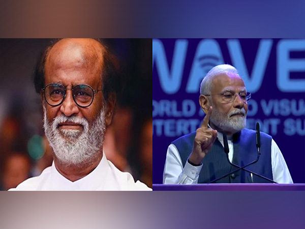 Veteran actor Rajinikanth (Image/x@rajinikanth), PM Modi (Photo/@WAVESummitIndia)