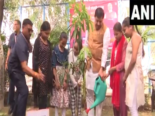 MP CM Mohan Yadav plant a tree under 'One Tree in Name of Ladli Laxmi' campaign (Photo/ANI) 