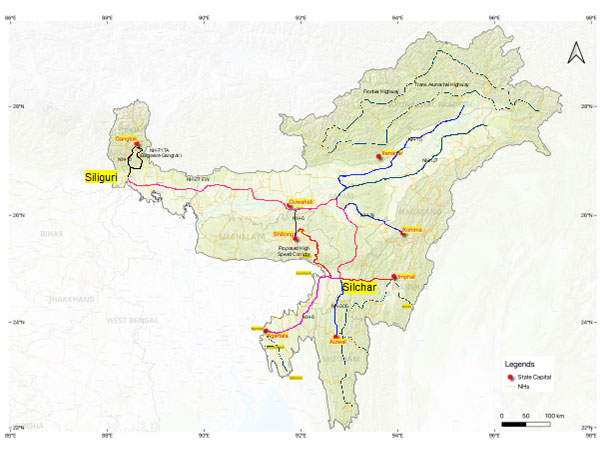 Greenfield High-Speed Corridor between Shillong and Silchar. (Photo/PIB)