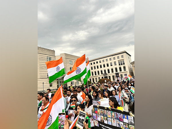 Indian diaspora and supporters march past Berlin’s Brandenburg Gate in protest of the Pahalgam terror attack. (Photo: ANI)