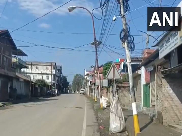 Deserted road as Churachandpur observes total shutdown (Photo/ANI)