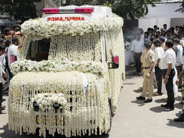 Ambulance carrying mortal remains of of Nirmal Kapoor. (Image Source: ANI)
