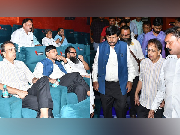 Union Minister Ramdas Athawale at 'Phule' screening in Mumbai (Photo/'Phule' team)