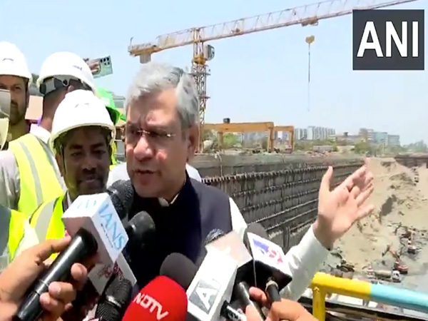 Union Railways Minister Ashwini Vaishnaw at the construction site (Photo/ANI)