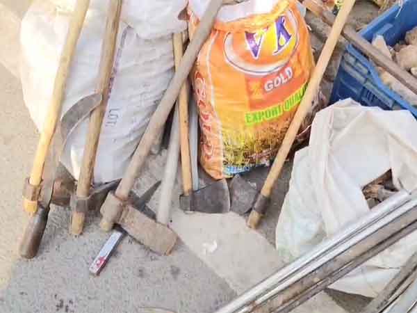 Crude weapons seized in Andhra’s Macherla (Photo/ANI)