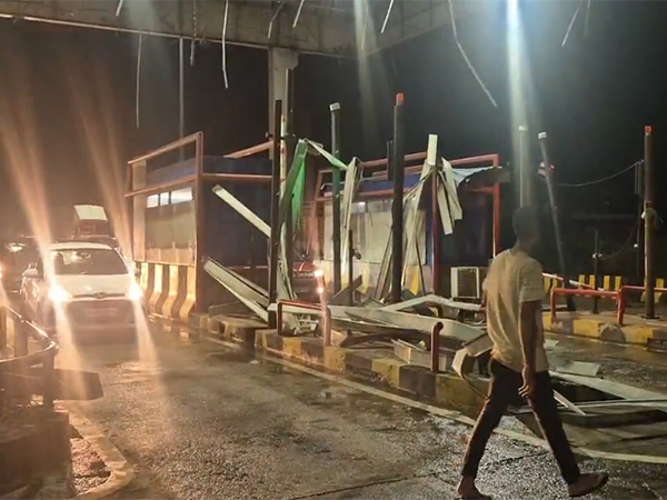 Toll plaza damage caused by heavy rain and storm (Photo/ ANI) 