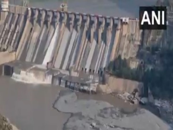 Visuals from the Salal dam on Chenab river (Photo/ANI)