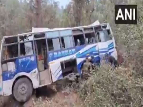 Visuals of the bus accident in Mendher area in Poonch (Photo/ANI) 