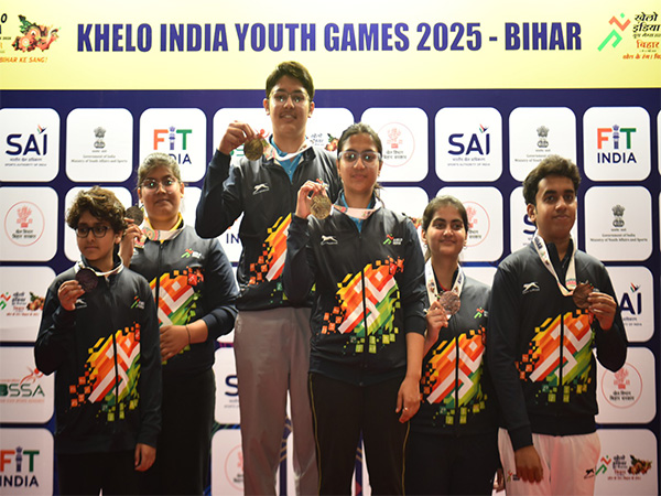 Shooting medal winners at Khelo India Youth Games 2025 (Image: SAI media)